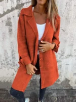 Wool Single Breasted Long Coat - Image 4